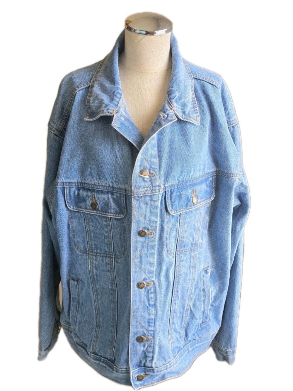 Vintage Wrangler Rugged Wear Men's Denim Light Wash Trucker Jacket XXL 90s